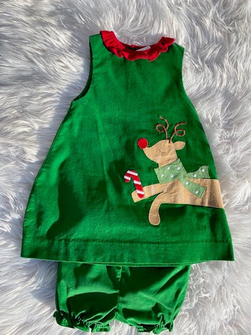 Zu Corduroy Deer Christmas Dress